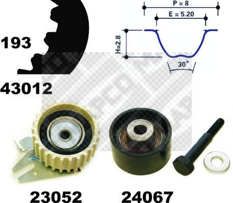 MAPCO paskirstymo diržo komplektas 23012