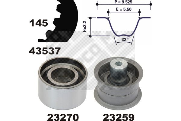 MAPCO paskirstymo diržo komplektas 23537