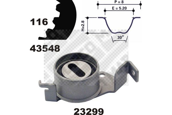 MAPCO Комплект ремня ГРМ 23548