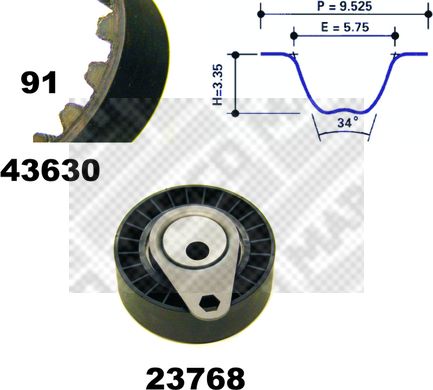 MAPCO Комплект ремня ГРМ 23630