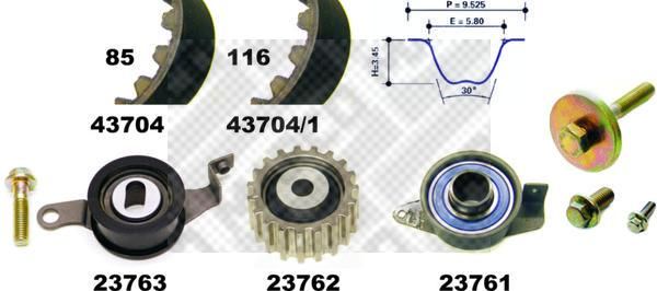 MAPCO Комплект ремня ГРМ 23704