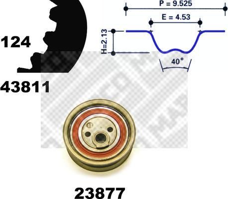 MAPCO paskirstymo diržo komplektas 23825