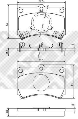 MAPCO Комплект тормозных колодок, дисковый тормоз 6335