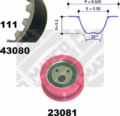 MAPCO paskirstymo diržo komplektas 73081