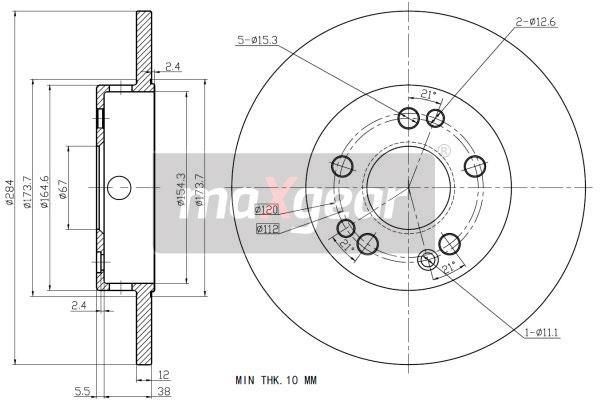 MAXGEAR Тормозной диск 19-0719