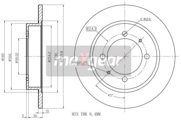 MAXGEAR Тормозной диск 19-0733