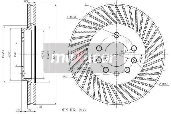 MAXGEAR Тормозной диск 19-0737MAX