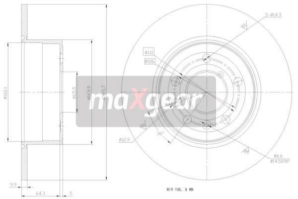 MAXGEAR stabdžių diskas 19-0745