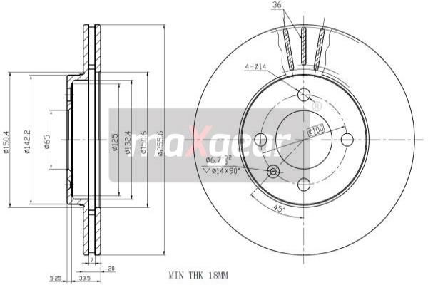 MAXGEAR stabdžių diskas 19-0754