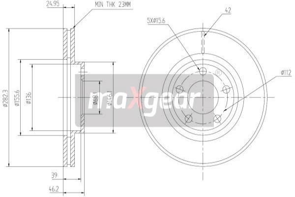 MAXGEAR stabdžių diskas 19-0757MAX