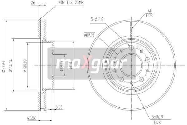 MAXGEAR Тормозной диск 19-0761MAX