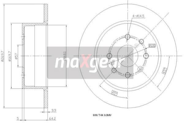 MAXGEAR stabdžių diskas 19-0788MAX