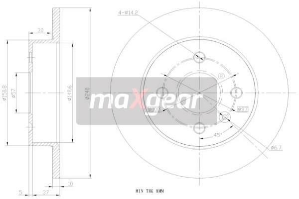 MAXGEAR stabdžių diskas 19-0791