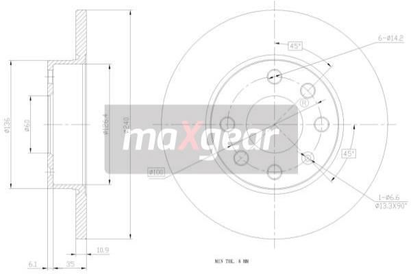 MAXGEAR Тормозной диск 19-0795MAX