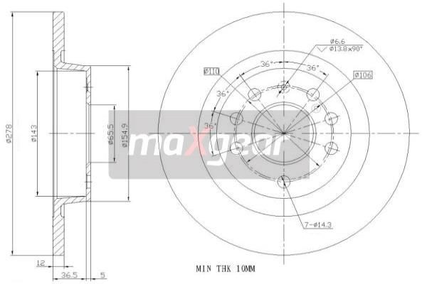 MAXGEAR Тормозной диск 19-0813