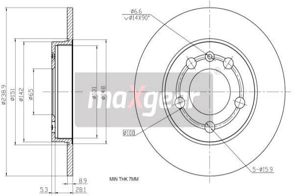 MAXGEAR stabdžių diskas 19-0840