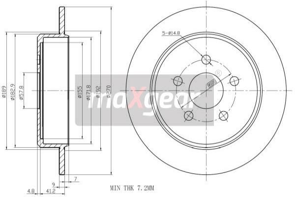 MAXGEAR Тормозной диск 19-0914