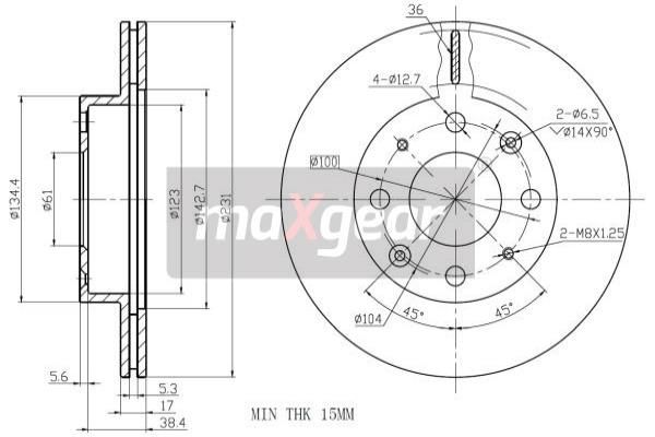 MAXGEAR Тормозной диск 19-0926