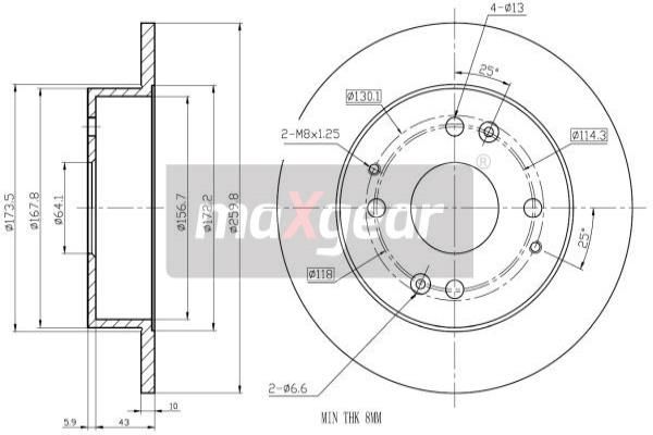 MAXGEAR stabdžių diskas 19-0931