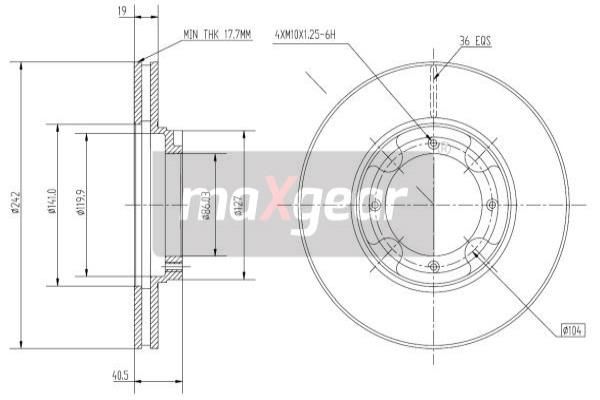 MAXGEAR Тормозной диск 19-0933