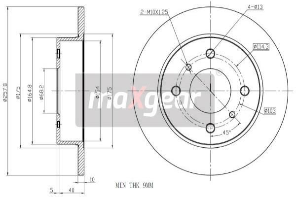 MAXGEAR Тормозной диск 19-0958