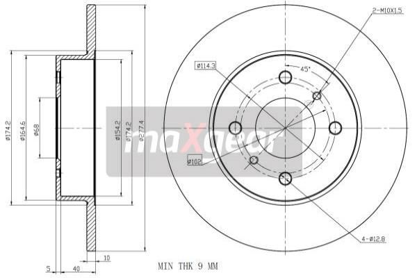 MAXGEAR stabdžių diskas 19-0959