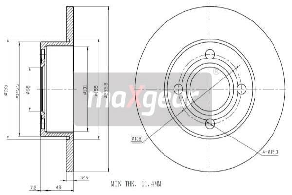 MAXGEAR Тормозной диск 19-0985