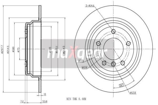 MAXGEAR Тормозной диск 19-0987MAX