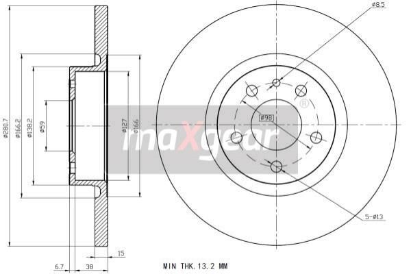 MAXGEAR Тормозной диск 19-0991