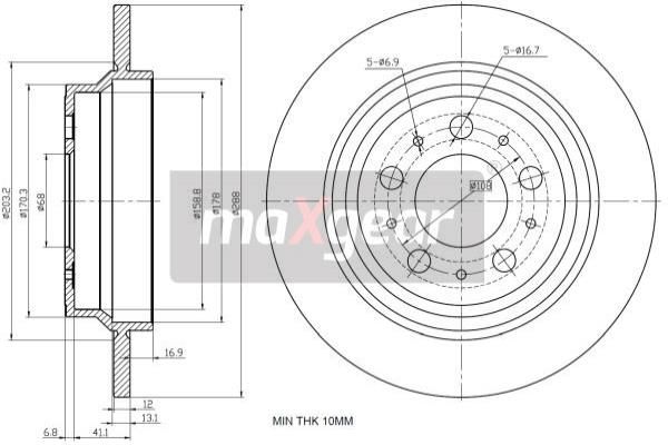 MAXGEAR Тормозной диск 19-1022