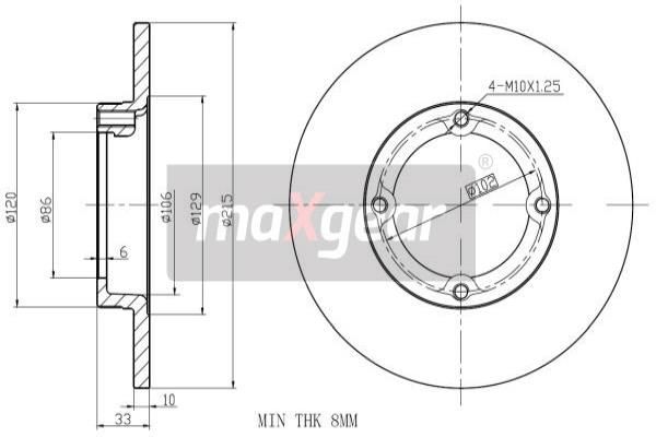 MAXGEAR stabdžių diskas 19-1032