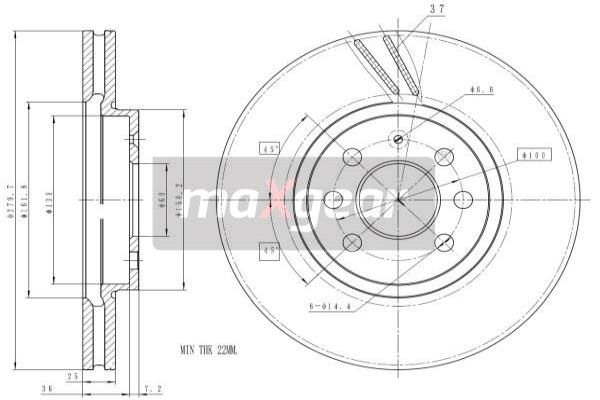 MAXGEAR stabdžių diskas 19-1065MAX