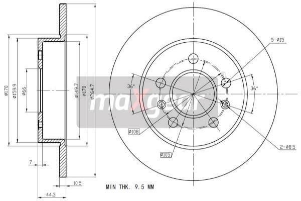 MAXGEAR stabdžių diskas 19-1184