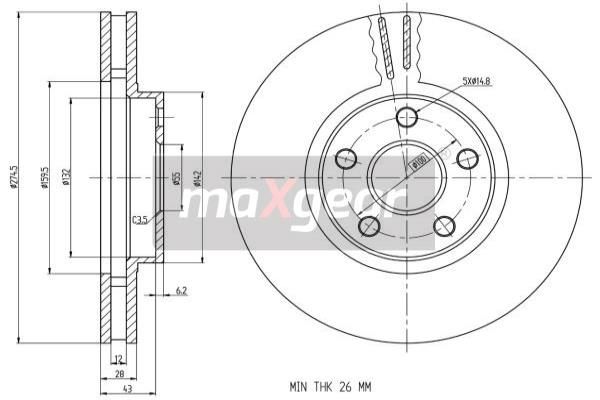 MAXGEAR Тормозной диск 19-1241