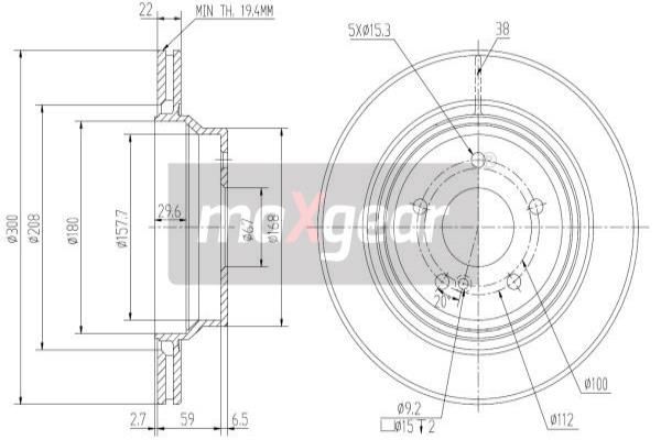 MAXGEAR Тормозной диск 19-1262