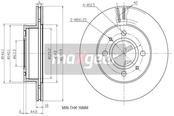 MAXGEAR Тормозной диск 19-1302