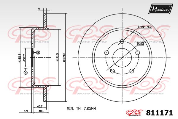 MAXTECH Тормозной диск 811171.0000