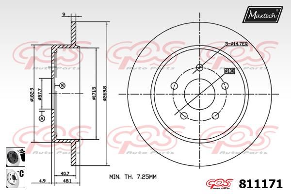 MAXTECH Тормозной диск 811171.6060