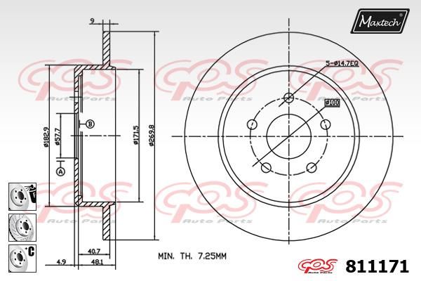 MAXTECH Тормозной диск 811171.6880