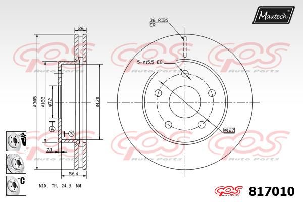 MAXTECH Тормозной диск 817010.6980