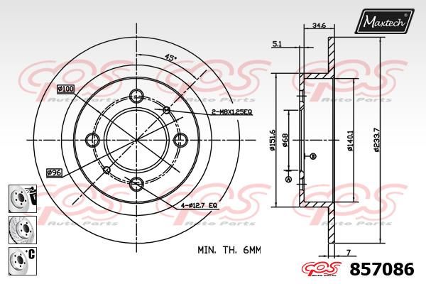 MAXTECH stabdžių diskas 857086.6880