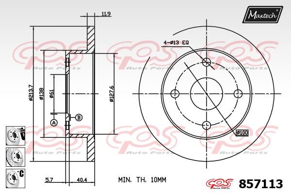 MAXTECH stabdžių diskas 857113.6980