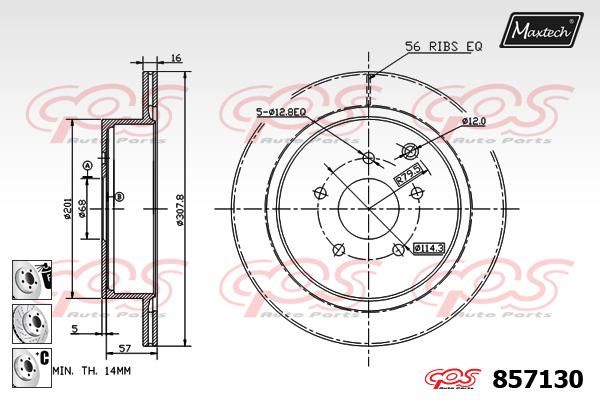 MAXTECH Тормозной диск 857130.6880