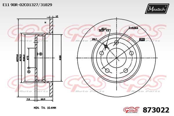 MAXTECH stabdžių diskas 873022.0000