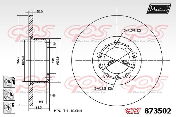 MAXTECH stabdžių diskas 873502.6980