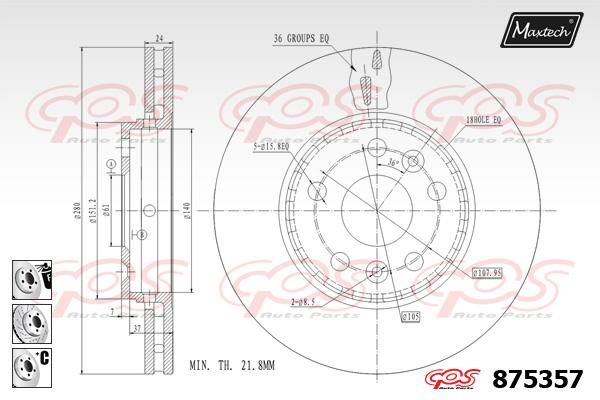 MAXTECH stabdžių diskas 875357.6980