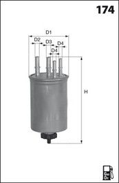 MECAFILTER Топливный фильтр ELG5331