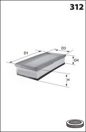 MECAFILTER Воздушный фильтр ELP3895