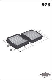 MECAFILTER filtras, salono oras JLR7065