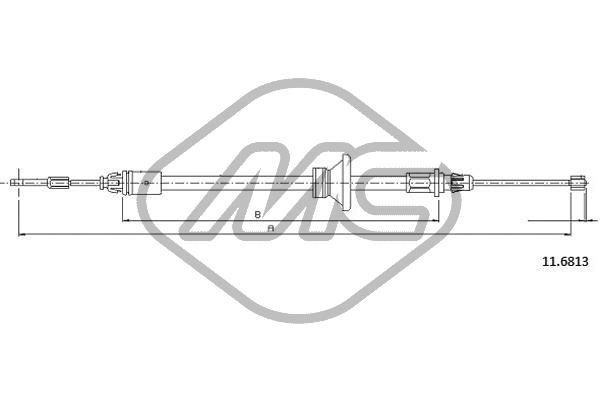 METALCAUCHO Тросик, cтояночный тормоз 82368